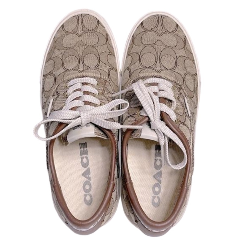 COACH CitySole Skateboarding Signature Logo Shoes Women's Sneakers Khaki Size 7 - Picture 5 of 11